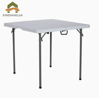 Table pliante en plastique HDPE de qualité commerciale, légère, gain de place, avec pieds en acier, pour extérieur, jardin, terrasse, restaurant, pique-nique, événement