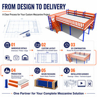 Platform Mezzanine Baja Multi-Level Tugas Berat Khusus dan Sistem Lantai Mezzanine Industri untuk Penyimpanan Gudang