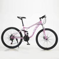 Vélo de montagne YUXIAO BIC-045, cadre en acier carbone, suspension avant, freins à disque doubles, Soft-Tail, 24/26 pouces, 1 vitesse, confortable