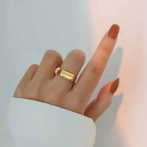 Bague ouverte en acier inoxydable plaqué or 18K, ensemble de bijoux irrégulier, Vintage, ajustable, <span class=keywords><strong>Netflix</strong></span>, tendance 2020 - Product Image 5