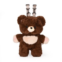Nouveau Sac à Dos en Peluche Unisexe Mignon Petit Ours Care Bear Sac d'École Rembourré en Coton PP avec Panda Cartoon Lolita Anti-Stress