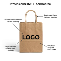 Sacs cadeaux en papier kraft brun personnalisés avec logo d'usine, petits sacs écologiques avec poignées torsadées, vente en gros, mini sacs pour fêtes et friandises