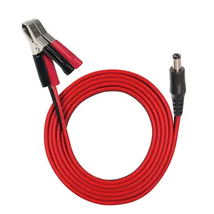 Adaptador de cabo de extensão de bateria de carro com 2468 22Awg, DC 5521 para carregamento 12V Fusível Crocodilo Clips 15A