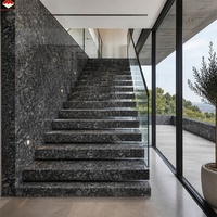 Grande dalle de granit noir diamanté platine naturel pour comptoir de cuisine, îlot, escalier, lavabo de salle de bain, mur, sol, salon, chambre