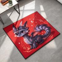 Tapis tufté personnalisé avec motif graphique, tapis de sol en peluche rectangulaire à l'art animalier fantastique, tapis imprimé avec image personnalisée pour la décoration de chambre
