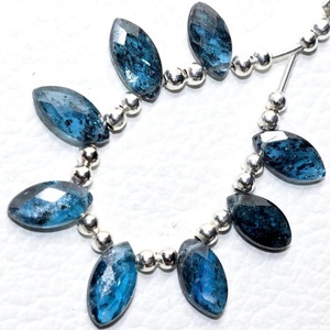 Venta al por mayor Kyannite Marquise Shape Faceted Loose Gemstone Beads Indigo Blue Teal Moos Piedra natural Fabricación de joyas 4mm 6mm 10mm - Product Image 3