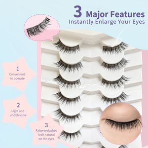 <span class=keywords><strong>Cils</strong></span> en PBT <span class=keywords><strong>Effet</strong></span> Fourrure de Fée, Lot de 7 Paires, Légers, Naturels, <span class=keywords><strong>Faux</strong></span> <span class=keywords><strong>Cils</strong></span>, Extensions DIY, Fournisseur en Gros - Product Image 2