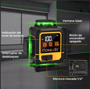 Niveau <span class=keywords><strong>laser</strong></span> professionnel à faisceau vert 16 lignes, idéal pour la menuiserie, la pose de carrelage et la construction murale - Product Image 4