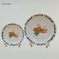 Ensemble de 5 pièces, assiette à pâtes en porcelaine végétale écologique, impression personnalisée, style italien, plat en céramique, service de cuisine européen, bol à pâtes