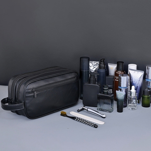 Trousse de Toilette de Voyage en <span class=keywords><strong>Cuir</strong></span> Personnalisée pour <span class=keywords><strong>Homme</strong></span> avec Logo, Trousse de Rasage et de Maquillage - Product Image 3