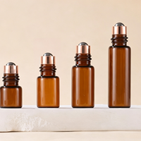 Flacon Roll-on 3ml 5ml 10ml Vide Petit Échantillon Emballage Cosmétique Verre Brun Transparent Flacon Roll-on Huile Essentielle Parfum