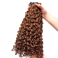 Cheveux bouclés Pixie FBS 16A, cheveux vietnamiens SDD brun chocolat, 100% qualité supérieure, trame de cheveux humains bruts alignés avec la cuticule, lot PC