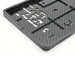 Accesorios de coche JDM impreso en blanco Abs plástico Número de coche soporte para matrícula marco fibra de carbono logotipo personalizado para Euro europeo - Product Image 4