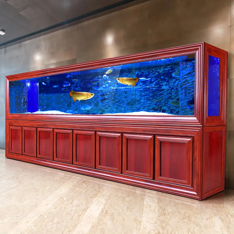 Nieuwe Chinese Stijl Scherm Cilinder Commerciële Aquarium Decoratieve Betta Vis Tank