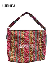 Bolsa de Compras Tipo Tote con Diseño Floral Retro, Gran Capacidad, Lona de Algodón Estampada, Bolsa de Hombro Cruzada para Damas - Product Image 6