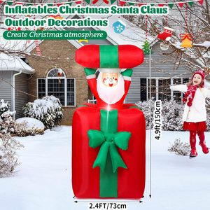 กล่องของขวัญยักษ์ขนาด 5 ฟุต สำหรับตกแต่ง<span class=keywords><strong>คริสต์มาส</strong></span>แบบเป่าลม พร้อมไฟ LED ในตัว กันน้ำ ทนทานต่อสภาพอากาศ ผลิตจากโพลีเอสเตอร์ 190T - Product Image 3