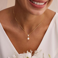 Collier de perles en acier inoxydable 316L plaqué or 14k 18k, résistant à l'eau et inaltérable, pendentif tendance, vente en gros pour femmes