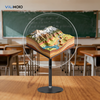 Ventilateur holographique 3D de bureau en acrylique rond, écran LED ultra lumineux, équipement d'affichage numérique publicitaire commercial
