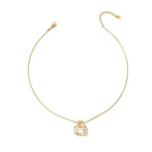 Collar de Cristal, Acero Inoxidable 316L, Chapado en Oro PVD, Joyería Sostenible y Resistente - Product Image 1