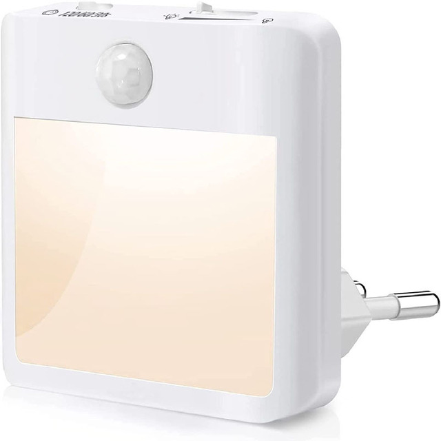 Plug-in LED Motion Sensor Light Modern Warm White Night Light