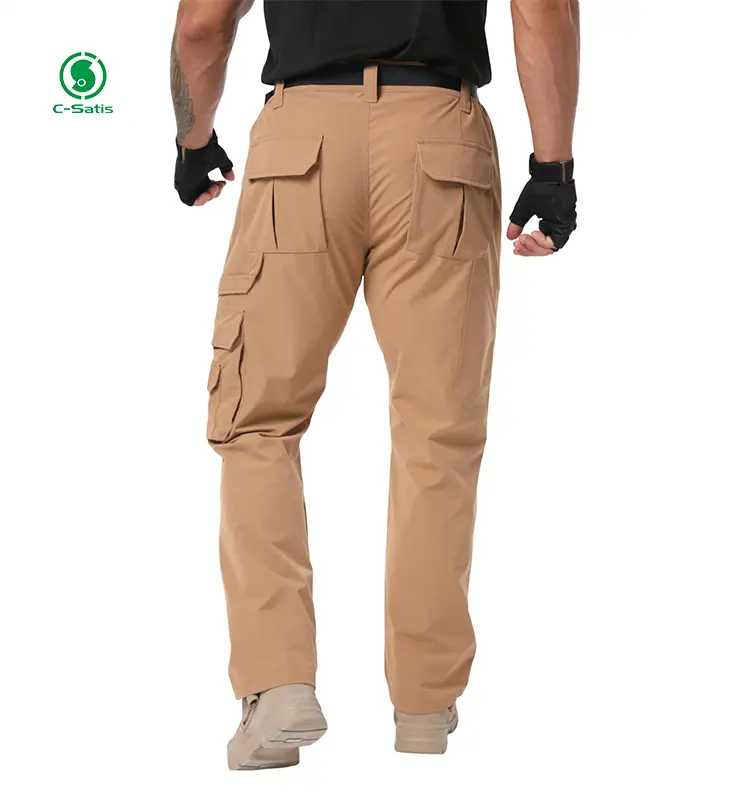 Men's tactical pants elastic tear resistant work pants men's lightweight hiking work pants men's waterproof