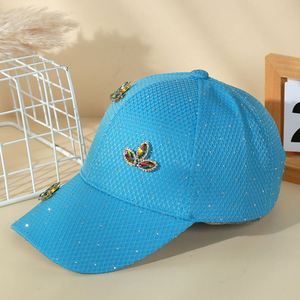 Vintage Bright Hot Diamond Showing Face Small Cap Gypsy Rhinestone Mesh Adjustable Baseball Cap Sunshade Sunscreen Wholesale - Product Image 6