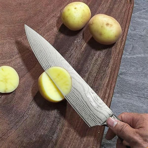 سكاكين طبخ يابانية ألمانية عالية الكربون من الفولاذ المقاوم للصدأ 8 بوصة مقبض مطبخ باكاوود مع صندوق هدايا غمد للمنزل - Product Image 4