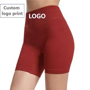 Fil sans couture Yoga costume femmes rayure sport soutien-gorge débardeur taille haute Leggings Biker Shorts Fitness <span class=keywords><strong>ensemble</strong></span> - Product Image 4