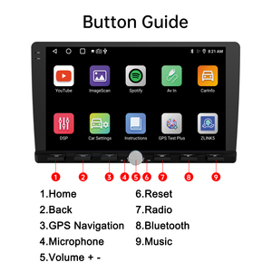 Phổ 9 inch Android 15 xách tay LCD Video Player IPS màn hình cảm ứng USB <span class=keywords><strong>GPS</strong></span> DVR nhỏ Knob hệ thống định vị Bảng điều khiển - Product Image 4