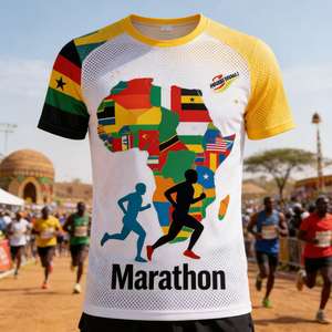 Oem Custom 100% <b>Polyester</b> Quick Dry Fit Marathon Shirt Running Tee Gym Sport <b>Tshirts</b> Heat Transfer Print Men Sublimation T-Shirt - Product Image 1