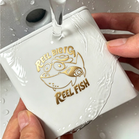Autocollant DTF UV personnalisé TEDDY, logo amovible, autocollant en métal doré 3D à transfert direct
