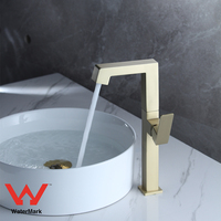Robinet de lavabo monotrou en laiton avec cartouche céramique, mitigeur monocommande à débit contrôlé eau chaude/froide pour salle de bain