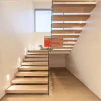 Komplette U-Form Holztreppe stufen schwimmende Treppen system für Innen haus