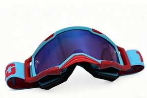 <span class=keywords><strong>Gafas</strong></span> de <span class=keywords><strong>Motocross</strong></span> OEM Azules y Rojas, Montura de TPU de Alta Calidad, Lentes Espejadas, Correa Ajustable, Protección UV para Deportes - Product Image 4