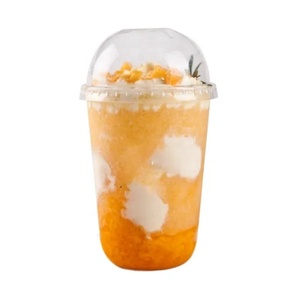 Gobelets en plastique jetables personnalisés avec logo, en PET, <span class=keywords><strong>7</strong></span>, 8, 9, 10, 16, 24, 32 oz, en forme de U, transparents, avec couvercles dôme, pour boissons froides et thé - Product Image 3