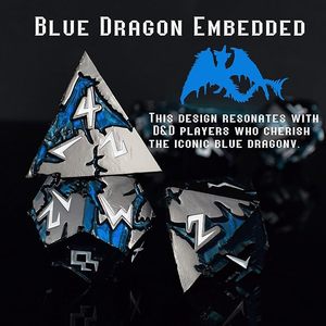 Ayoyoe logotipo personalizado Dragón Azul Metal D & D juego de dados mazmorras y dragones accesorios de juego de ajedrez - Product Image 2