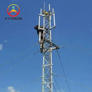 Горячая оцинкованная стальная трубчатая проволока треугольная Мобильная микроволновая телекоммуникационная антенна башня