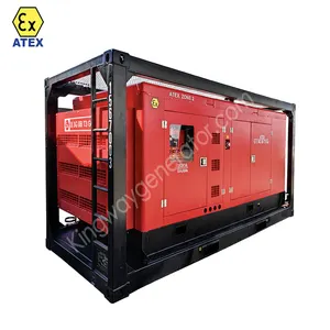 Compressore d'aria antideflagrante Atex Zone 1 zona 2 375cfm con telaio di sollevamento DNV2.7-1 e scaricatore di fiamma per giacimenti di petrolio e gas