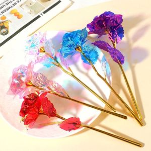 Fashionable Rectangle Crystal Gold Foil <b>Rose</b> - Non-Lighted <b>Artificial</b> Flower for Various Festivals & Events - Product Image 2