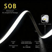 Tira de Luces LED COB de 24 V para Exteriores, Impermeable, Ultra Brillante, con Control Remoto, Cadena de Luces PCB para Jardín, Patio, Villa, Balcón