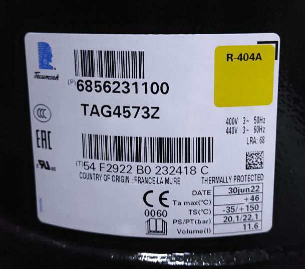 Tecumseh Reciprocating AG133UT-003-A4 for 5PHP Chiller