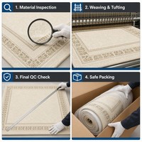 Tapis lavable sans rinçage pour salon, canapé et chambre à coucher, style crème français luxueux et épais
