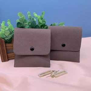 Bolsas de Embalaje de Joyería de Terciopelo con Solapa de Microfibra de Lujo con Logotipo Personalizado, para Collares y Anillos, en Tamaños de 8*8cm/8*10cm - Product Image 3