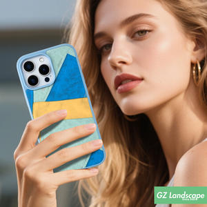 เคสโทรศัพท์มือถือหนัง PU แบบกำหนดเองฝาครอบโทรศัพท์กันกระแทกรูปทรงเรขาคณิตแบบไม่เหมือนจริง - Product Image 6