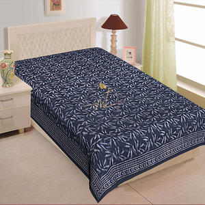 Cubrecama de Algodón Hecho a Mano con Estampado a Bloque, 300 Hilos, Tamaño King, Suave y Transpirable, Ropa de Cama para el Hogar - Product Image 1