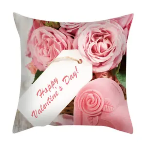 14 शैलियों वर्ग सजावटी फेंक तकिया मामले कुशन कवर, विंटेज जर्जर ठाठ गुलाबी गुलाब पुष्प, शीतल Pillowcase 18x18 इंच