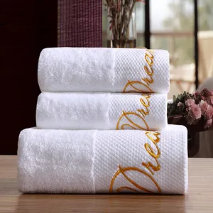 Manufacturers Custom White Terry Cotton Towels 100% Soft Absorbent Bath Towels for Adults for Hotel Use in India