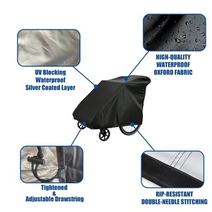 Housse de protection universelle toutes saisons en polyester 210T anti-déchirure pour remorque de vélo et couvre-poussière extérieur - Product Image 5