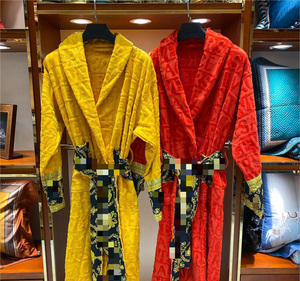 <span class=keywords><strong>Accappatoio</strong></span> da Notte di Alta Qualità di Marca Famosa per Donne, Pigiama in <span class=keywords><strong>Cotone</strong></span> Jacquard, Elegante Vestaglia da Bagno per <span class=keywords><strong>Donna</strong></span> - Product Image 2