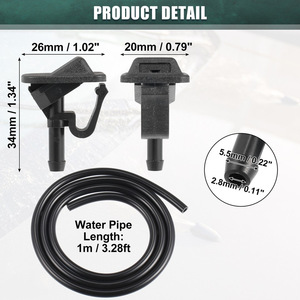 Buse de pulvérisation de pare-brise 55156728AB, sortie de 2.8mm pour Jeep Wrangler 02-12, buse de lavage de voiture - Product Image 1